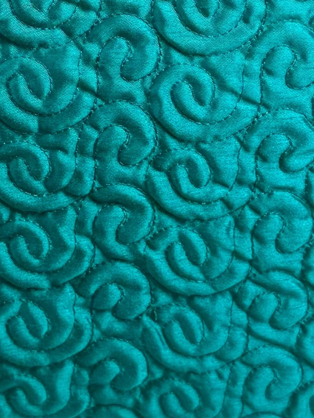 Teal Quilted Throw Pillow Set 19x19 Textured Swirl Accent Pair